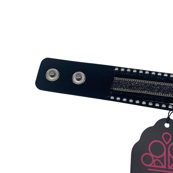 Paparazzi Jewelry Seize The Sass Black Bracelet Adjustable Snap Closure Women - Picture 6 of 8